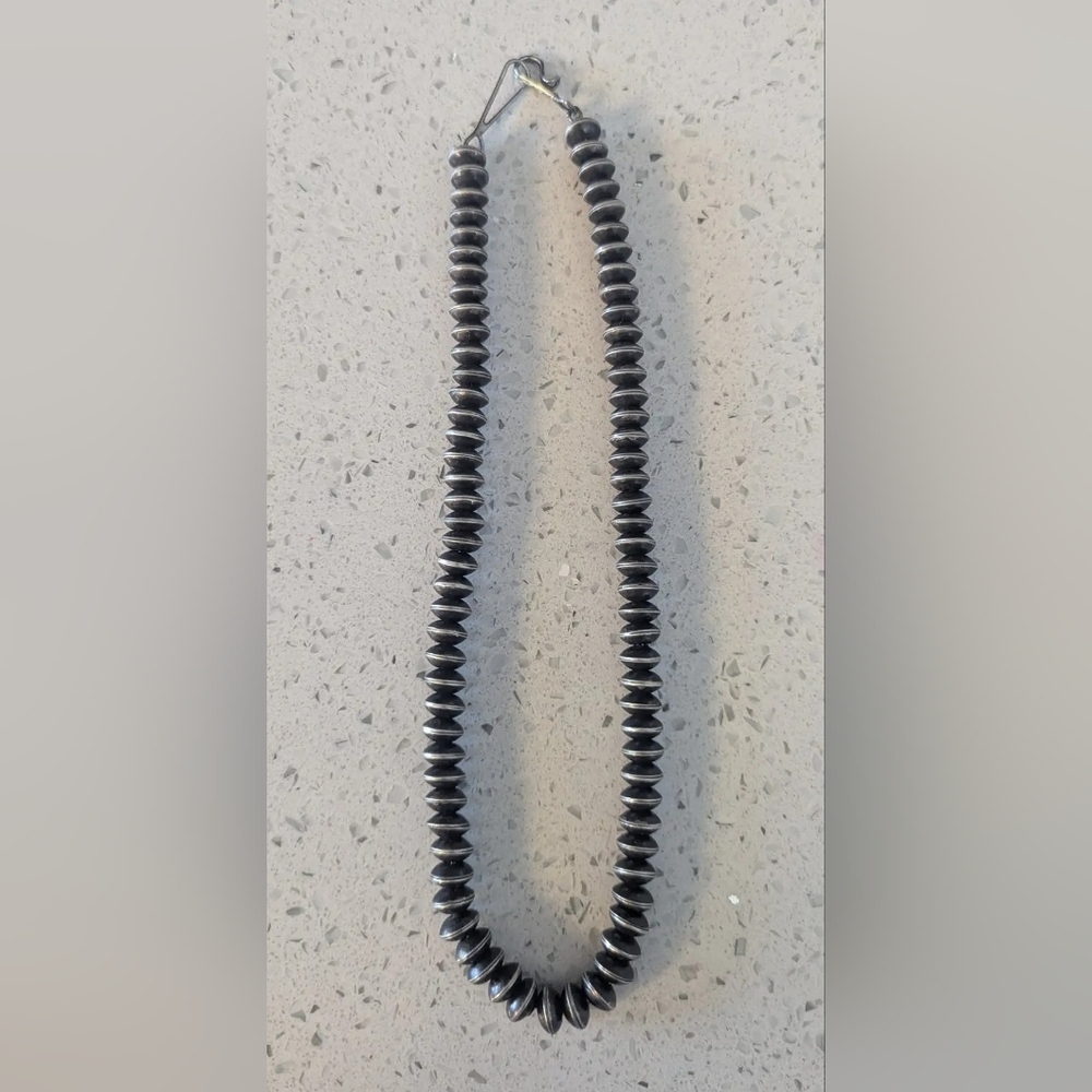 17inch HANDMADE Navajo Pearl Saucer Necklace By Michelle Jameson